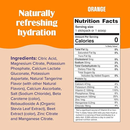 Ultima Replenisher Daily Electrolyte Powder Drink Mix – Orange, 30 Servings – Hydration Powder with 6 Key Electrolytes and...