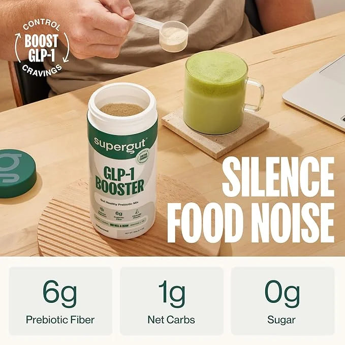 Supergut Gut Healthy GLP-1 Booster - High Fiber GLP-1 Supplement Powder for Women & Men - Sugar-Free Drink Mix for Gut Hea...