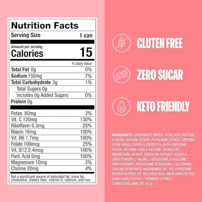 ZOA Zero Sugar Energy Drinks, White Peach - Sugar Free with Electrolytes, Healthy Vitamin C, Amino Acids, Essential B-Vita...