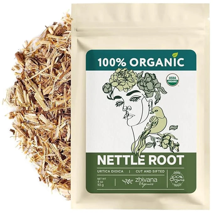 Organic Stinging Nettle Root Tea for Men's Health (4oz.) - Supports Prostate Health, Hormonal Balance & Energy - Make Herb...