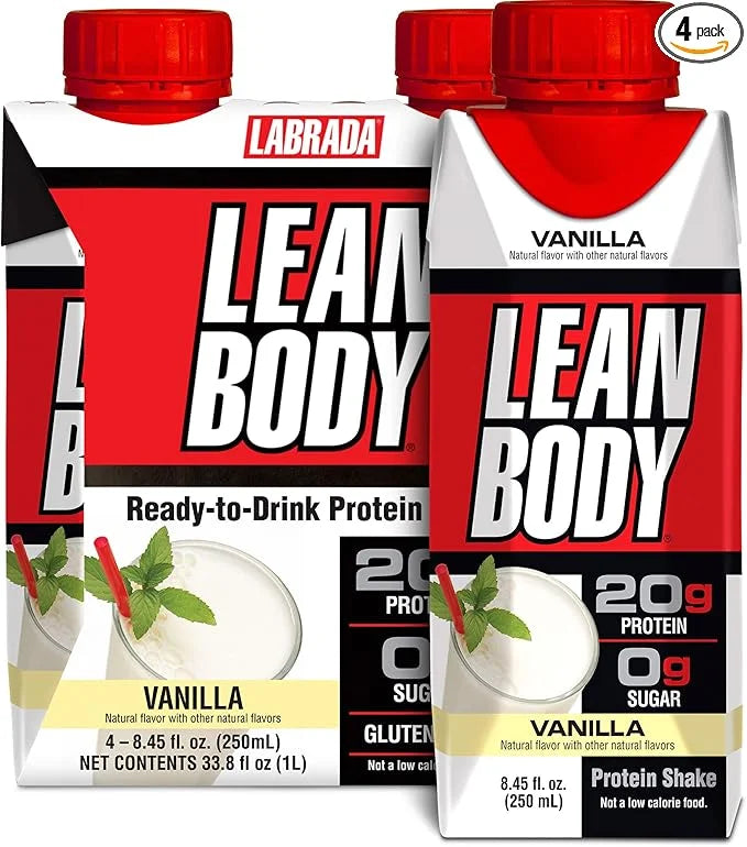 Lean Body Ready-to-Drink Vanilla Protein Shake, 20g Protein, Whey Blend, 0 Sugar, Gluten Free, 22 Vitamins & Minerals, (Re...