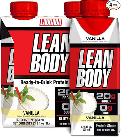 Lean Body Ready-to-Drink Vanilla Protein Shake, 20g Protein, Whey Blend, 0 Sugar, Gluten Free, 22 Vitamins & Minerals, (Re...