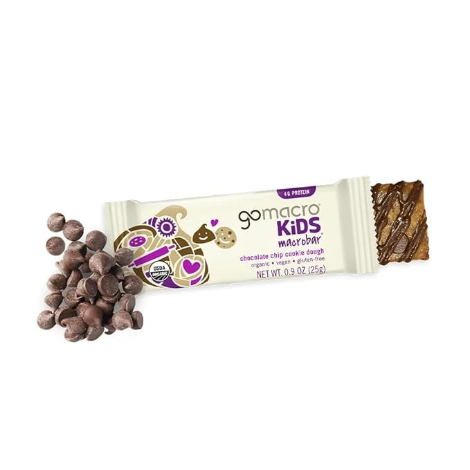 GoMacro Kids MacroBar Organic Vegan Snack Bars - Chocolate Chip Cookie Dough (0.90 Ounce Bars, 7 Count) (Pack of 2) - Prod...