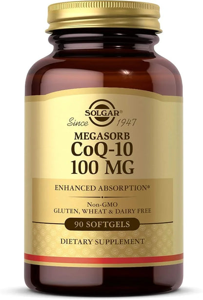 Solgar Megasorb CoQ-10 100 mg, 90 Softgels Q10 Supplement 90 Servings