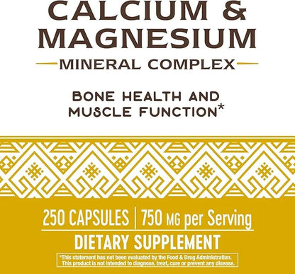 Nature's Way Calcium & Magnesium Mineral 750 mg 250 Capsules