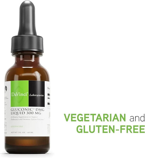 DAVINCI Labs Gluconic DMG Liquid 300mg - Helps Support Immune System, Muscle Function, Heart Health & Brain Health* - 2 fl...