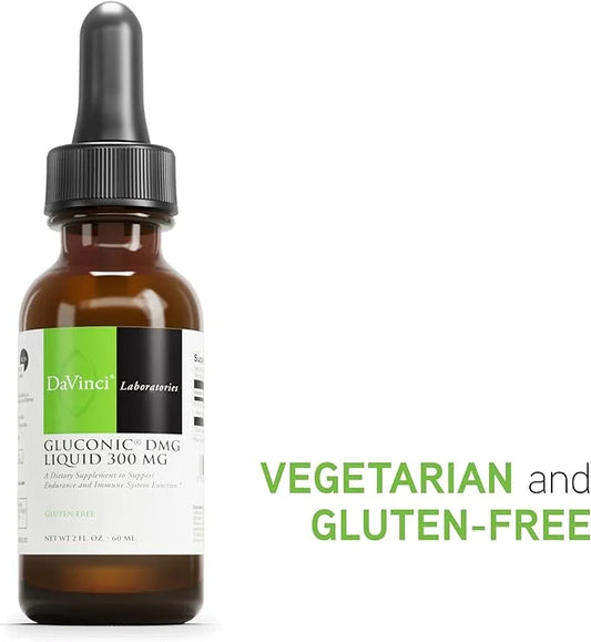 DAVINCI Labs Gluconic DMG Liquid 300mg - Helps Support Immune System, Muscle Function, Heart Health & Brain Health* - 2 fl...