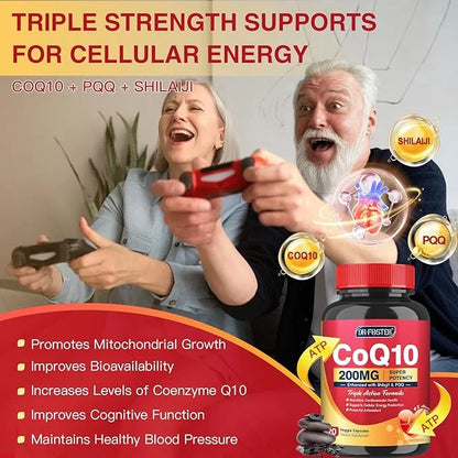CoQ10 200mg with PQQ & Shilajit Q10 Supplements 120 Veggie
