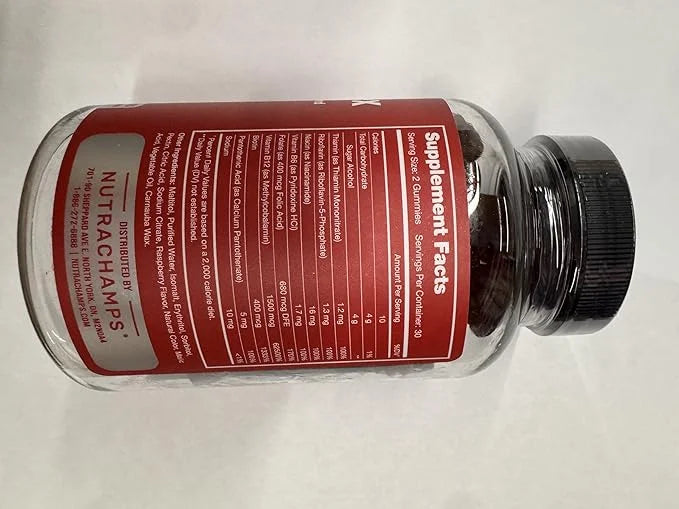 NutraChamps Vitamin B Complex Gummies, Vitamin B Gummies Boosts Energy & Metabolism, B Complex Vitamins B1, B2 (Riboflavin...