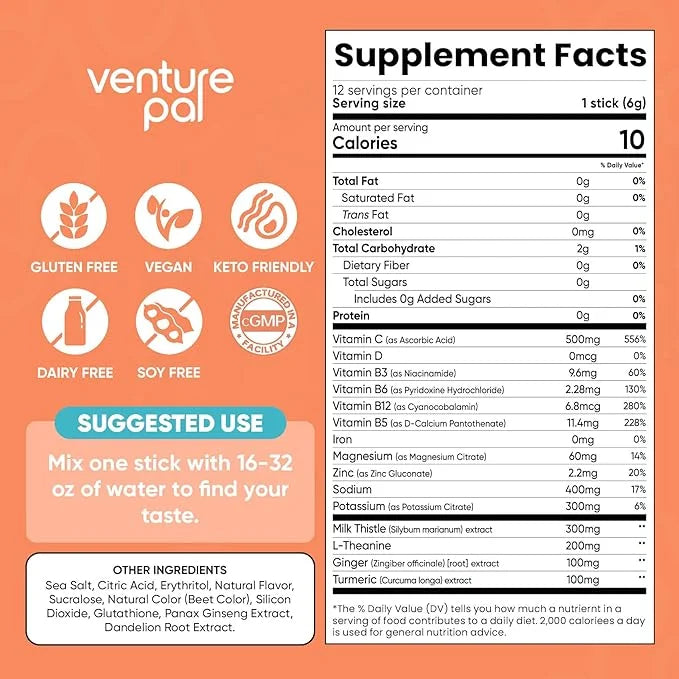 Venture Pal Liver Cleanse Detox & Repair, Liver Support with Milk Thistle + Ginger & Turmeric + L-Theanine + 5 Vitamins & ...