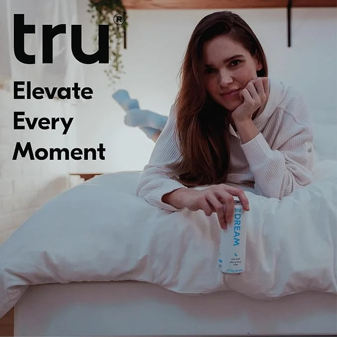 Tru Dream Seltzer, Calming Drink with Magnesium, GABA & Chamomile, Tart Cherry Flavor, Sparkling Water, Melatonin-Free, Ko...