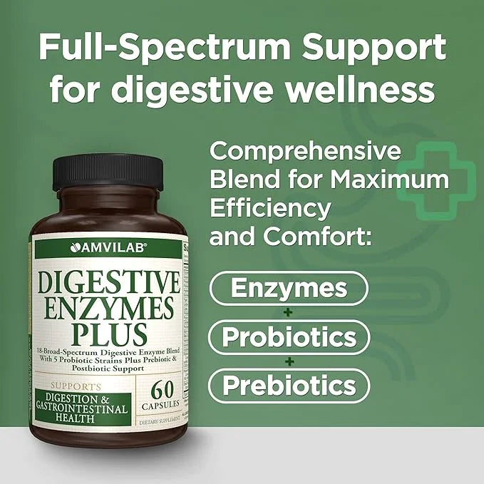 Digestive Enzymes Plus Probiotics.18 broad spectrum 5 probiotic 60 Vegetarian
