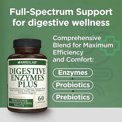Digestive Enzymes Plus Probiotics.18 broad spectrum 5 probiotic 60 Vegetarian