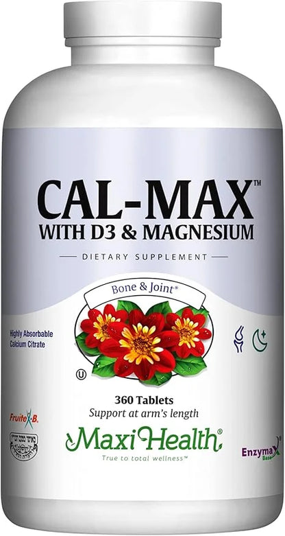 Maxi Health Calcium Magnesium Supplement D3 and (360 Tablets)