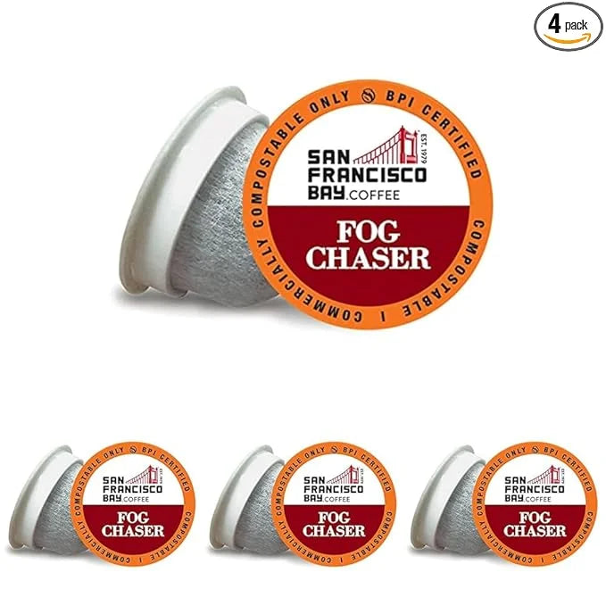 San Francisco Bay Compostable Coffee Pods - Fog Chaser (12 Ct) K Cup Compatible including Keurig 2.0, Medium Dark Roast (P...