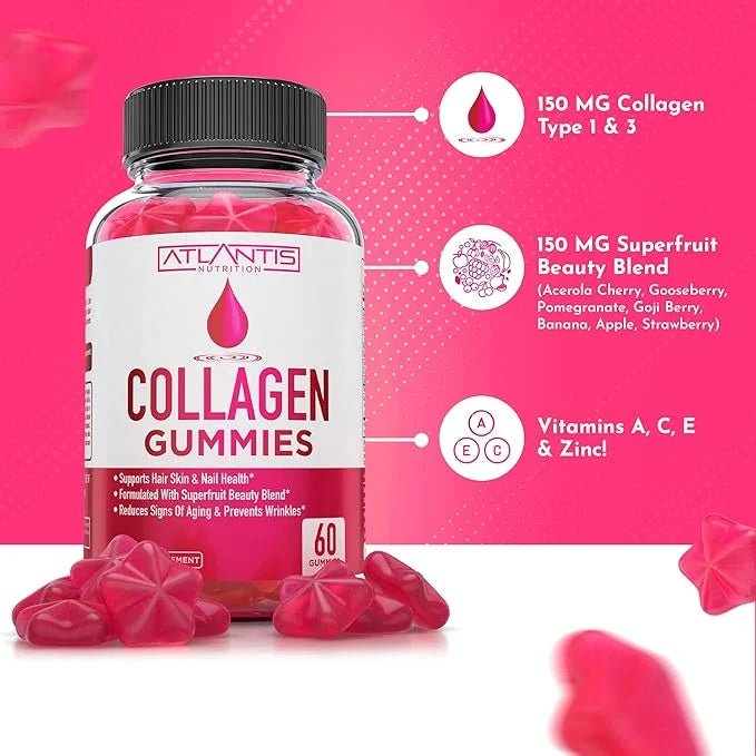 Collagen Gummies For Women 1 & 3, Vitamins 60 Collagen
