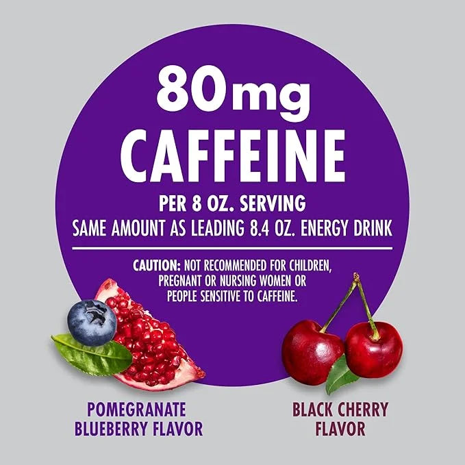 V8 +Energy Black Cherry and Pomegranate Blueberry Juice Energy Drinks, 8 fl oz Can (24 Pack) - Product Image