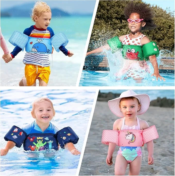 Moko Toddler Swim Vest for Kids, 20-50 lbs/22-66 lbs Clearance Swim Arm Band Cartoon Swimming Wings Pool Float Vests Sleev...