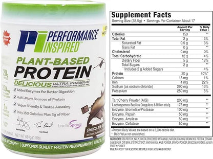 Performance Inspired Nutrition Plant Protein Powder 20G - 1B Probiotics 1.5lb