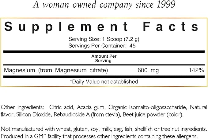 Coco March Pink Magnesium Powder - Promotes Sleep, Relaxation and Healthy Brain Function, Strawberry Flavor - Free from: G...