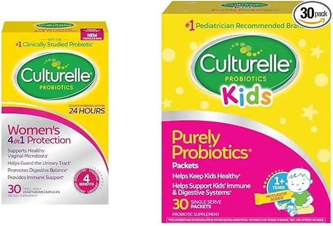 Culturelle Women's and Kids Daily Probiotics 30 Count 30 Single
