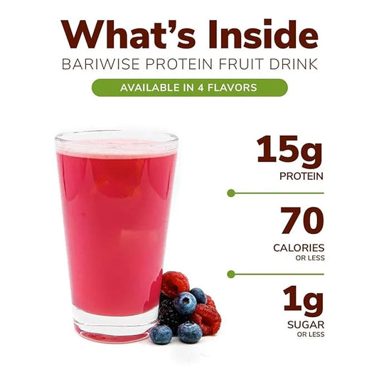 BariWise Protein Fruit Drink, Variety Pack, No Sugar, No Fat, Gluten Free, Low Carb (7ct) - Product Image