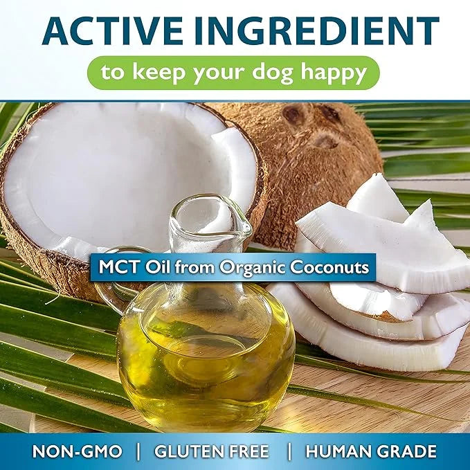 MCT Oil for Dogs from Organic Coconuts, Medium Chain Triglycerides with Caprylic Acid & Capric Acid to Protect Skin and Co...