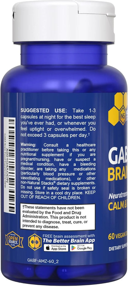 GABA Brain Food - GABA Supplement with L-Citrulline & Grape Seed Extract - Supports Calm & Relaxation - Nighttime Sleep Ai...