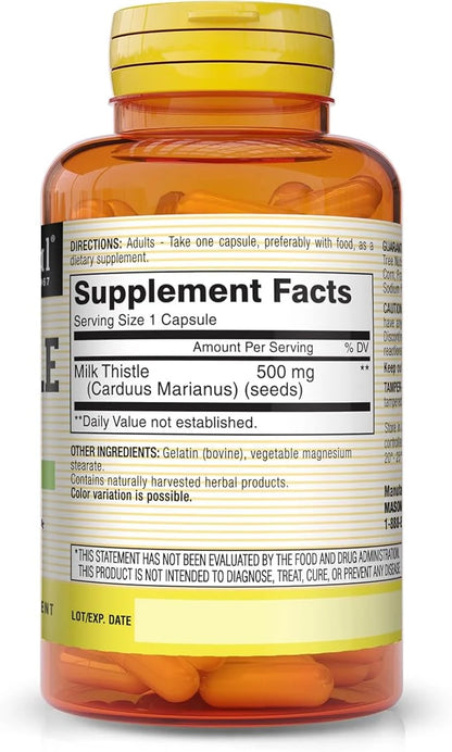 MASON NATURAL Milk Thistle 500 mg 60 Capsules