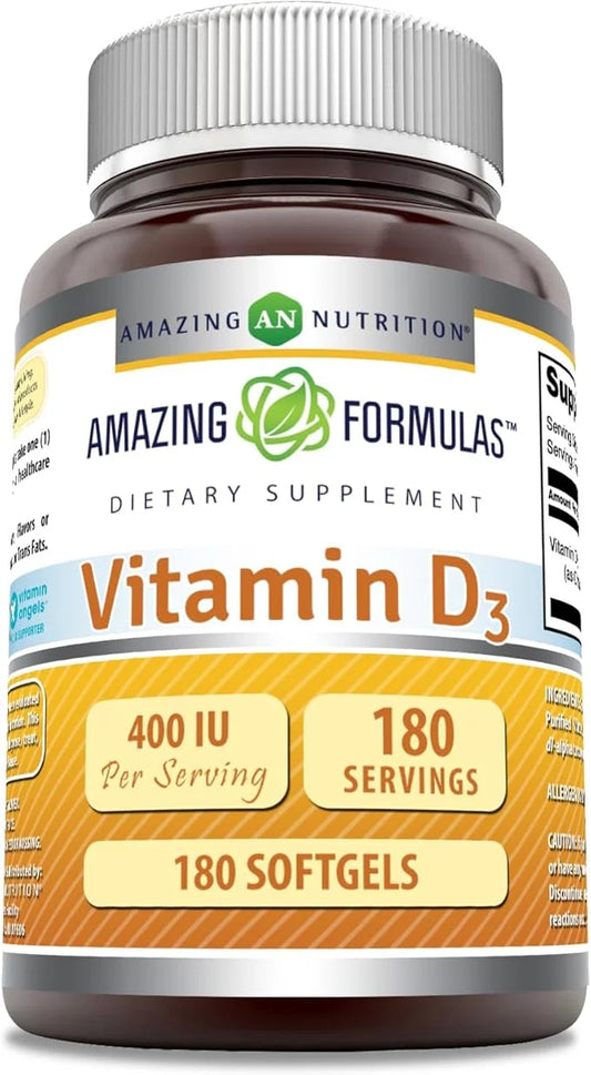 Amazing Formulas Vitamin D3 400 IU 180 Softgels