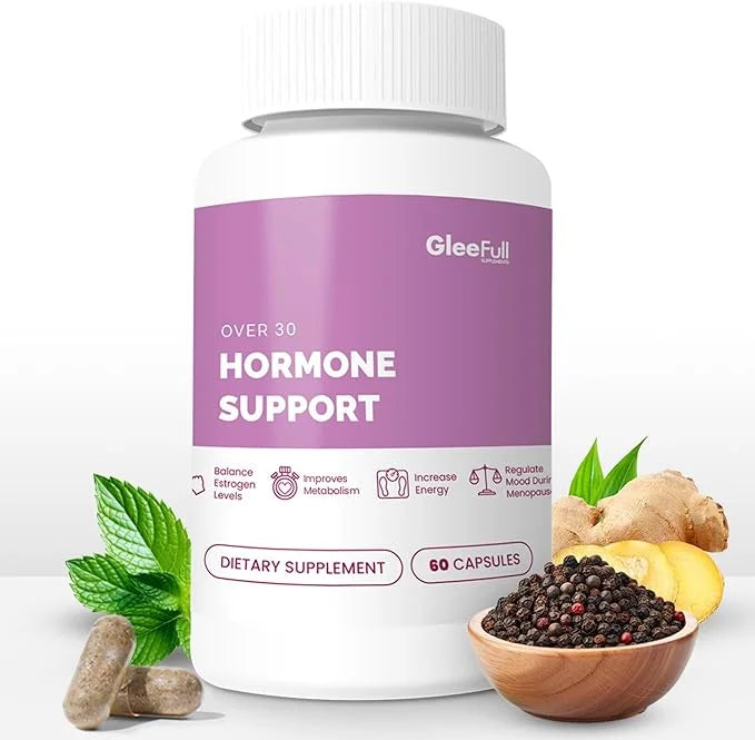 GleeFull Over 30 Hormone Support - Menopause Supplements for Women - Hormone Balance for Women - Hot Flash Relief - Menopa...