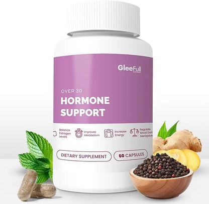 GleeFull Over 30 Hormone Support - Menopause Supplements for Women - Hormone Balance for Women - Hot Flash Relief - Menopa...