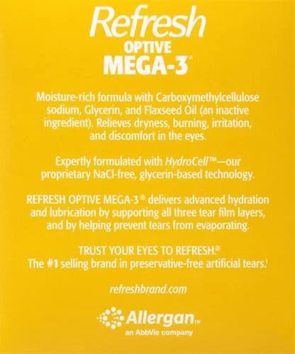 Refresh Optive MEGA-3 Lubricant Eye Drops 0.01 fl (0.4 mL), 60 Single-Use
