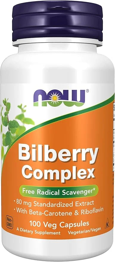 NOW Supplements, Bilberry (Vaccinium myrtillus)Complex 80 100 Veg