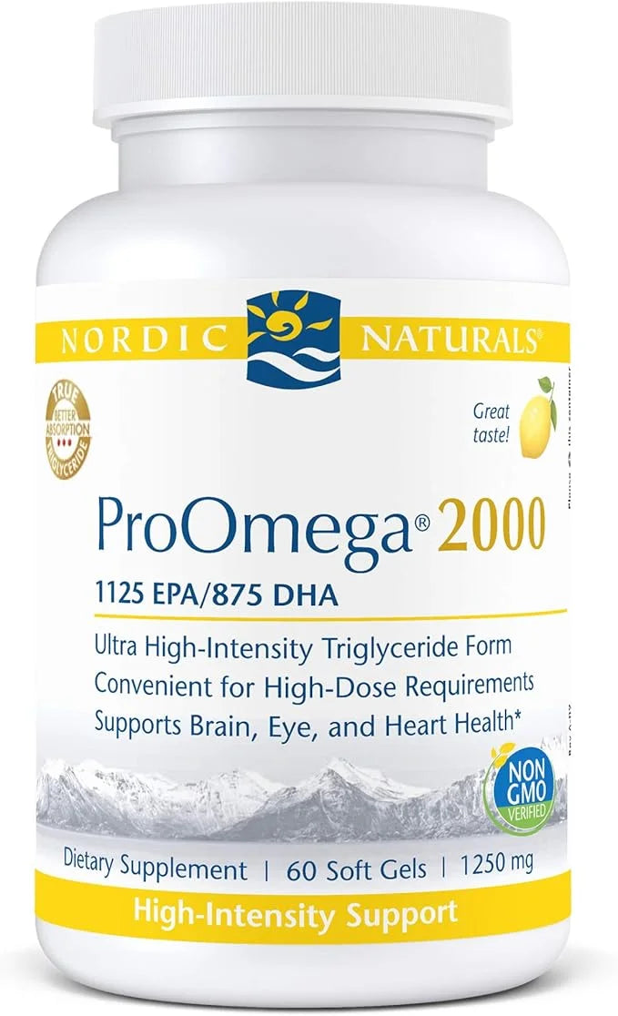 Nordic Naturals ProOmega 2000, Lemon Flavor 2150 mg Omega-3 - 60 Soft 30 Servings
