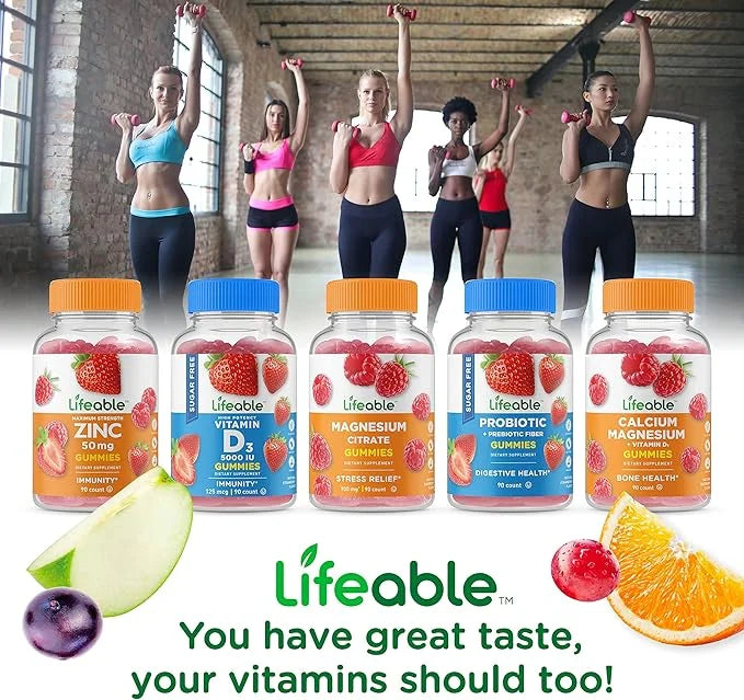 Lifeable Multivitamin for Women B6, Folate, B12, Biotin, 90 Gummies
