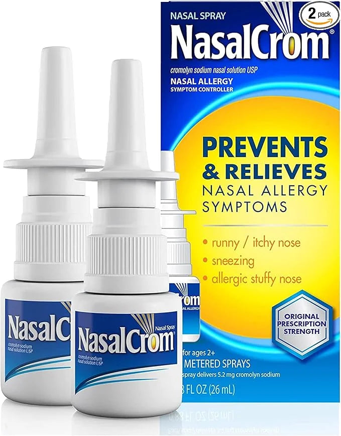 NasalCrom Nasal Spray Allergy Symptom Controller | 200 Sprays | .88 FL OZ (2 Pack) - Product Image