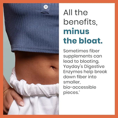 Digestive Enzymes & Fiber Supplement Powder (30 Servings).