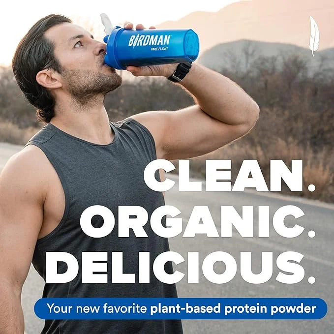 BIRDMAN Falcon Organic Vegan Protein Powder Vanilla, 24g Protein, Sugar Free, Probiotics, Low Carb, Keto Friendly, Dairy F...