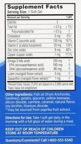 Ocuvite Eye Vitamin & Mineral Supplement, 3, Lutein, 90 Softgels