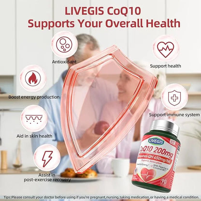 CoQ10 200mg Softgels, Ultra CoQ10 Ubiquinone 200mgWith Coconut MCT Oil, 5X Superior Absorption, Coenzyme Q10 Supplement fo...