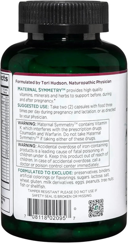 Vitanica Maternal Symmetry, Prenatal and Postnatal 180 Capsules