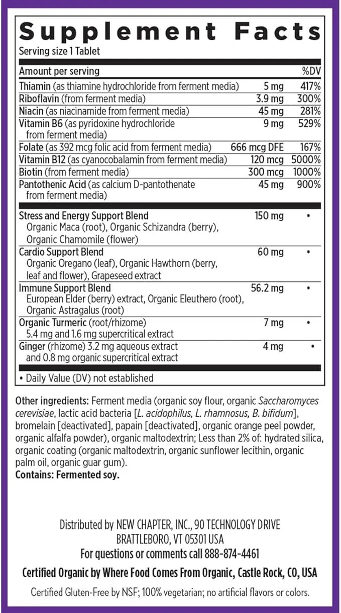 New Chapter Vitamin B Complex – B12 + B6 + 60 ct