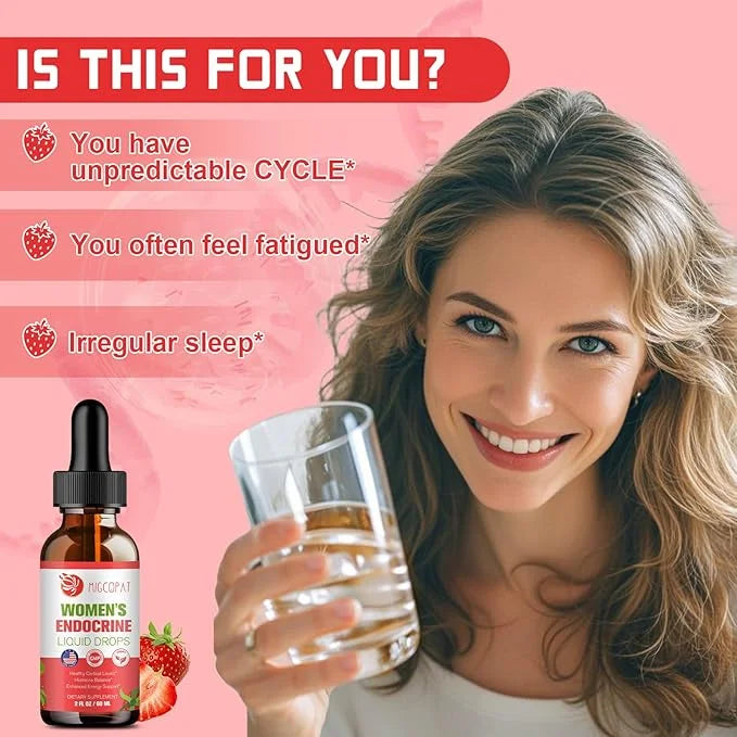 Women Endocrine Superfood Supplement Liquid Drops, Supports Healthy Cortisol Levels, Hormonal Balance, Gut Health, Mood, S...