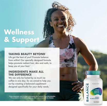 Essential Balance Hormonal Support and Vitamin Supplement for Women by Foxy Fit – Antioxidant, Healthy Skin & Hair for Dai...