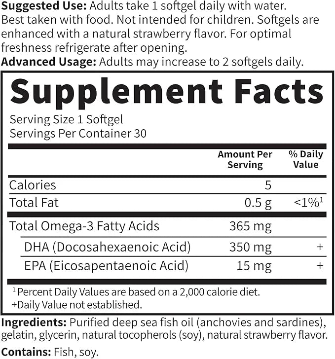 Garden of Life Oceans Mom Prenatal 3 Fish 350mg Prenatal 30 Small