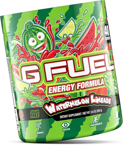 G Fuel Watermelon Limeade Energy Drink Powder, Pre Workout Caffeine Powder, Energy Powder Drink Mix for Gaming, Sugar Free...