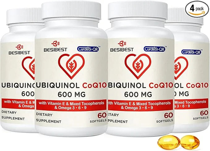 Ubiquinol CoQ10-600mg-Softgel, Active Form of Coq10 3, 6, 6, 9, 9, High Absorption-Coenzyme-Q10, Powerful 240 Count