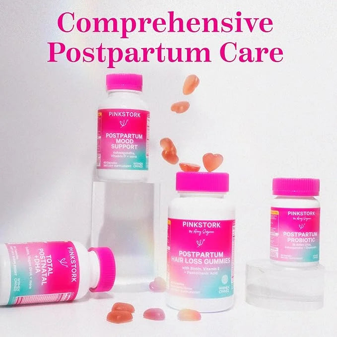 Pink Stork Postpartum Hair Loss Gummies B6 & B12 for 60 Gummy