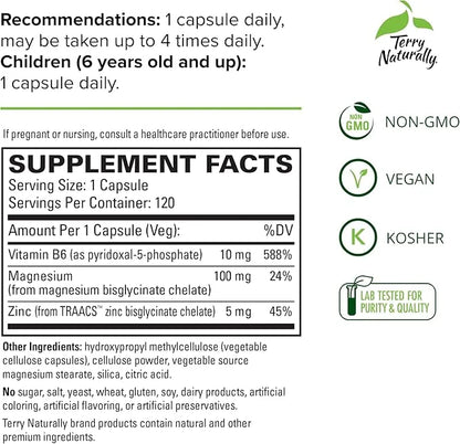 Terry Naturally BioActive Magnesium Complex 120 Capsules B6 & 120 Servings